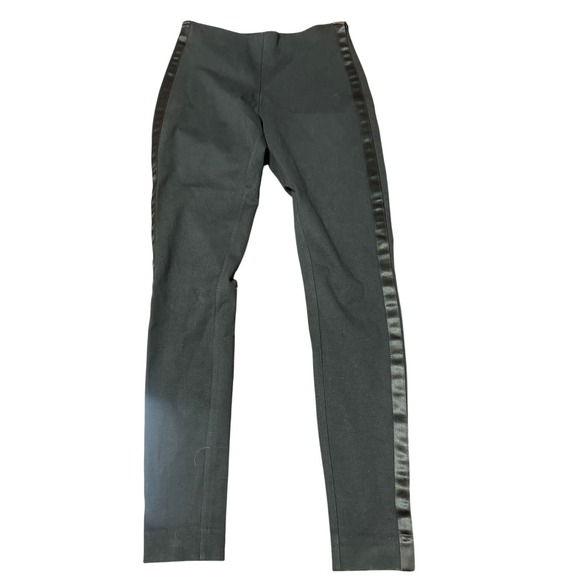 POLO RALPH LAUREN Black Skinny Tuxedo Stripe Monochrome Pants Cotton Blend - Picture 4 of 4